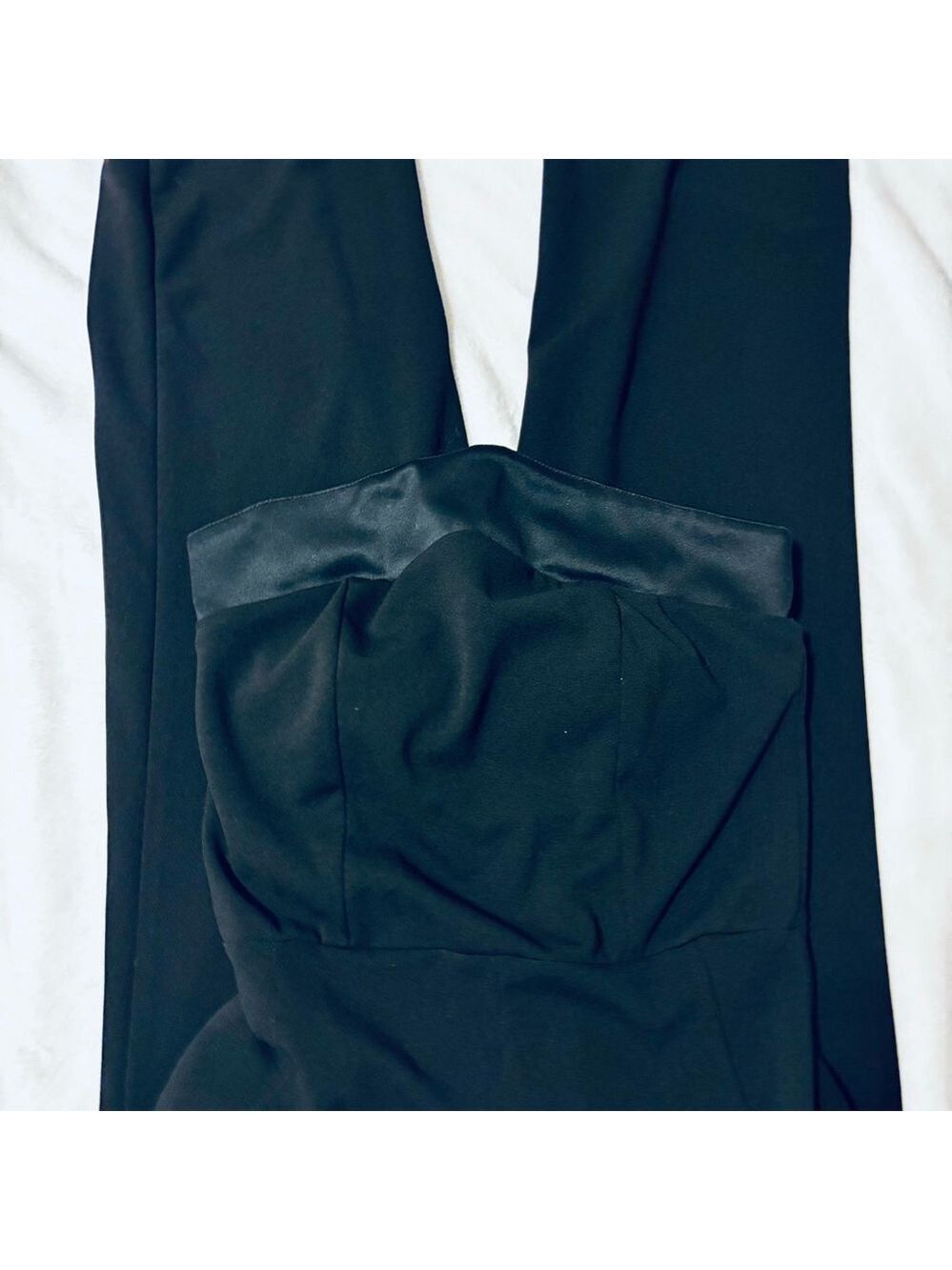 Black Strapless Wide Leg Jumpsuit M - Picture 2 of 8